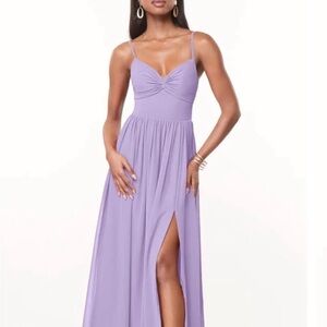 Azazie Lavender Spaghetti-Strap Maxi Dress with High Side Slit